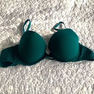 Emerald green push up bra